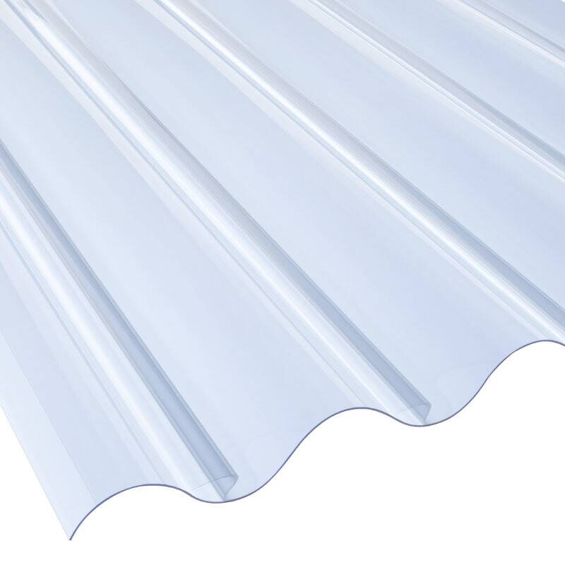 PVC Lichtplatte | Wellplatte | 177/51 Profil 6 3/4 | 1,4 mm | Breite 1152 mm | glasklar-bläulich von Friedrich von Lien AG