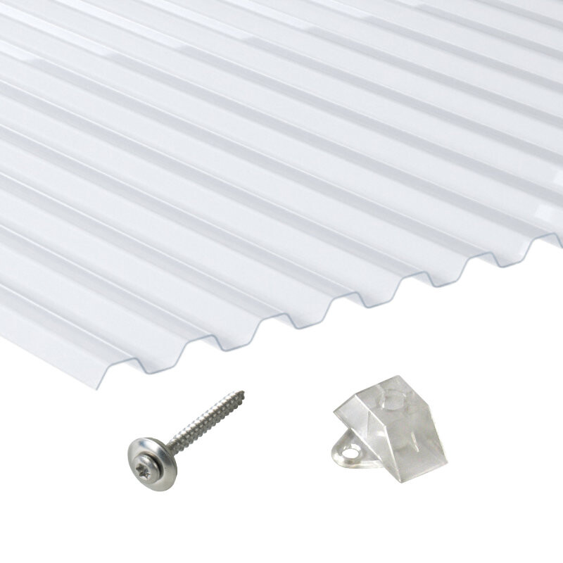 PVC | Terrassendach-Set | Spundwand | 70/18 | 1,4 mm | klarbläulich von Friedrich von Lien AG