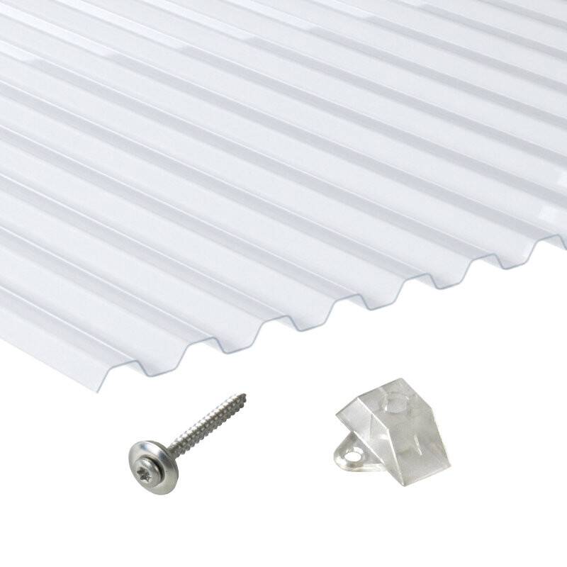 PVC | Terrassendach-Set | Spundwand | 70/18 | 1,4 mm | klarbläulich von Friedrich von Lien AG