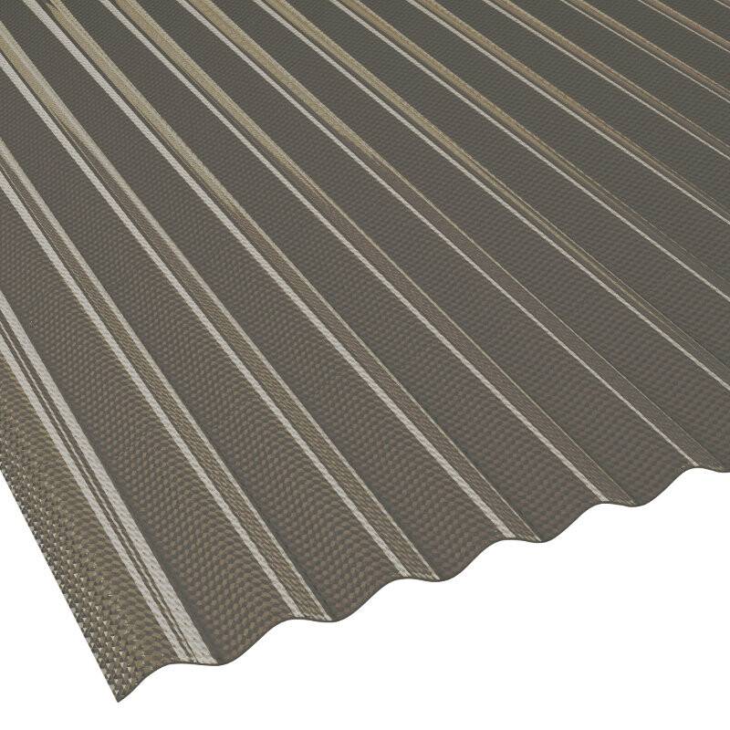 Polycarbonat Lichtplatte | 2nd LIFE LINE | Wellplatte | 76/18 | 2,8 mm | Breite 1045 mm | wabenstruktur | bronze von Friedrich von Lien AG
