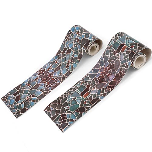 2 Stück Weihnachtsdorf Zubehör Weihnachtsstraße Straßenplattform Kopfsteinpflaster Innen Raum Dekoration (Klassischer Kopfsteinpflaster Stil) von Frienda