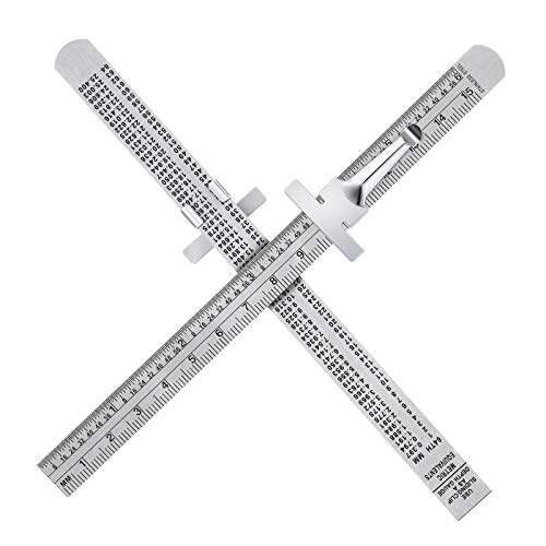 Frienda 2 Stück 6 Zoll 15 cm Flexibles Edelstahl Lineal mit Abnehmbaren Clips, Metrisches & Britisches System von Frienda