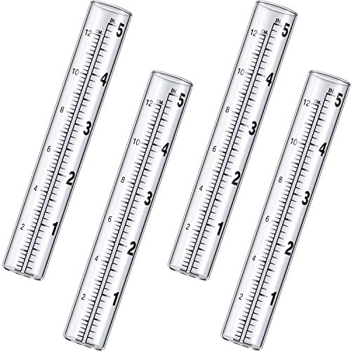 Frienda 4 Stück Kapazität Regenmesser Glas Rohr Ersatz Regenfall Test Rohr mit Waage für Yard Garten Outdoor Haus von Frienda