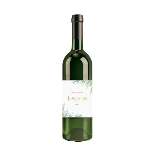 Friendly Fox 2x Flaschenetikett Trauzeugin fragen, Willst du meine Trauzeugin sein Geschenk, selbstklebende Flaschen Aufkleber mit Goldfolie von Friendly Fox