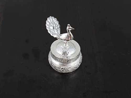 Deco Alankaram Presents Silberplattierte Sindoor -Dabbi Mit Deckel, Pooja -Artikel Für Zuhause, Ideales Hochzeitsrückkehrgeschenk Mit Designer -Potli -Taschen, Metall, #Frienemy-246 Deco Alankaram Presents Silberplattierte Sindoor -Dabbi Mit Deckel, Pooja -Artikel Für Zuhause, Ideales Hochzeitsrückkehrgeschenk Mit Designer -Potli -Taschen, Metall, #Frienemy-246 von Frienemy Home