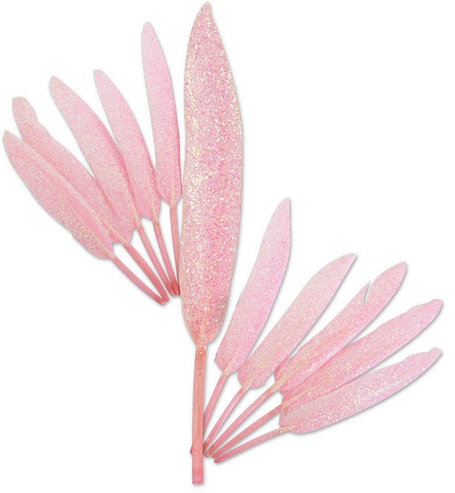 Fries Bastelfedern 12 Stück Federn Feder Pink mit Glitter Basteln Karneval Deko, Mit Glitzer Fries Bastelfedern 12 Stück Federn Feder Pink mit Glitter Basteln Karneval Deko, Mit Glitzer von Fries