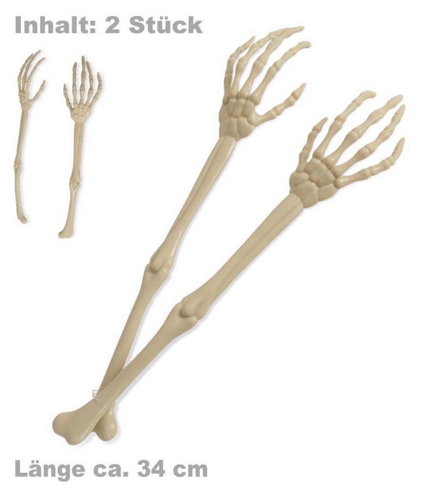 Fries Dekoobjekt 2 Stück XXL Skelett Hände 34 cm Lang Horror Halloween Karneval Party, 2 x Skeletthand Fries Dekoobjekt 2 Stück XXL Skelett Hände 34 cm Lang Horror Halloween Karneval Party, 2 x Skeletthand von Fries