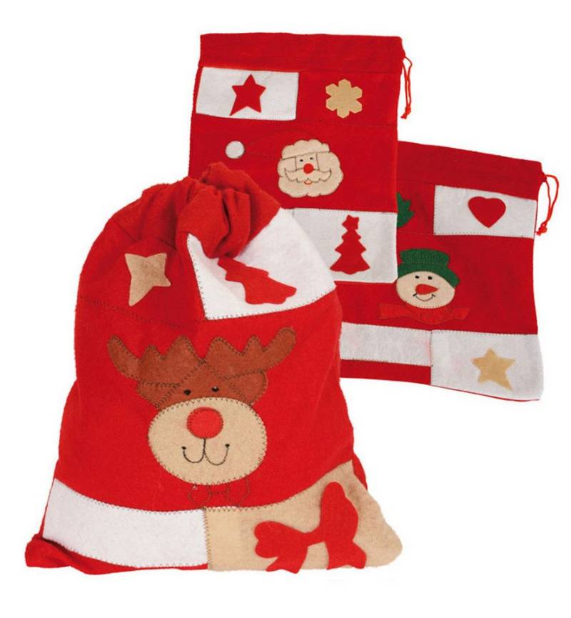 Fries Nikolausstiefel Nikolaus Weihnacht Beutel Sack Geschenkbeutel mit Motiv (1 St), Nikolaus Geschenk Beutel mit einer Schnur von Fries
