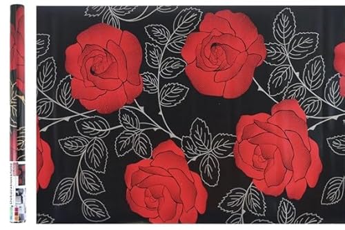 Friesenthal Selbstklebende Deko/Klebefolie für Möbel, Fenster und Türen 200x45 cm (Rote Rosen) von Friesenthal