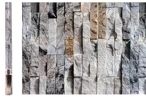 Friesenthal Selbstklebende Deko/Klebefolie für Möbel, Fenster und Türen 200x45 cm (Steinmauer dunkel) von Friesenthal