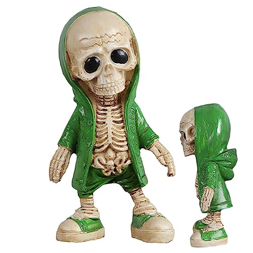 Halloween Skelett Puppe - Harz Figur Skulptur Puppe Decor | Skull Skull Statue Display Handgemachte Handwerk Sammelfiguren Wohnkultur für Büros, Geschenk Frifer von Frifer