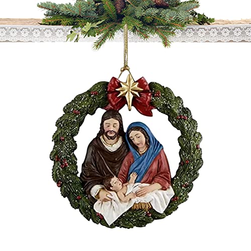 Weihnachtskrippenornamente, tragbare Krippe, Ornamente, Weihnachten, hängende Ornamente, religiöses Geschenk für Familie und Freunde Frifer von Frifer