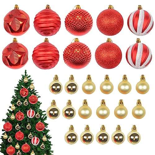 Weihnachtskugel-Ornamente - 26 Stück Christbaumschmuck - Bruchsichere, glänzende Kugeln in auffälliger Farbe schaffen eine weihnachtliche Stimmung mit einem Schlüsselband für den Gedenktag und Frifer von Frifer
