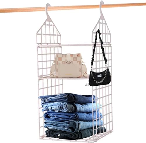 Zusammenklappbares Hängeregal mit 5 Fächern, Hängeorganizer, Schrank-Organizer, Hängeregal (128 x 29 x 29 cm | FOLDWAY von Frilla