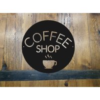 Coffee Shop Schild, Metallkunst | Küchen Dekor| Kaffeebar Kaffeewagen von FrindtFabrications
