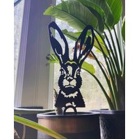 Hasen Garten Und Pflanzenstecker, Metall Hase Deko, Osterhase, Frühling, Garten, Metallkunst von FrindtFabrications