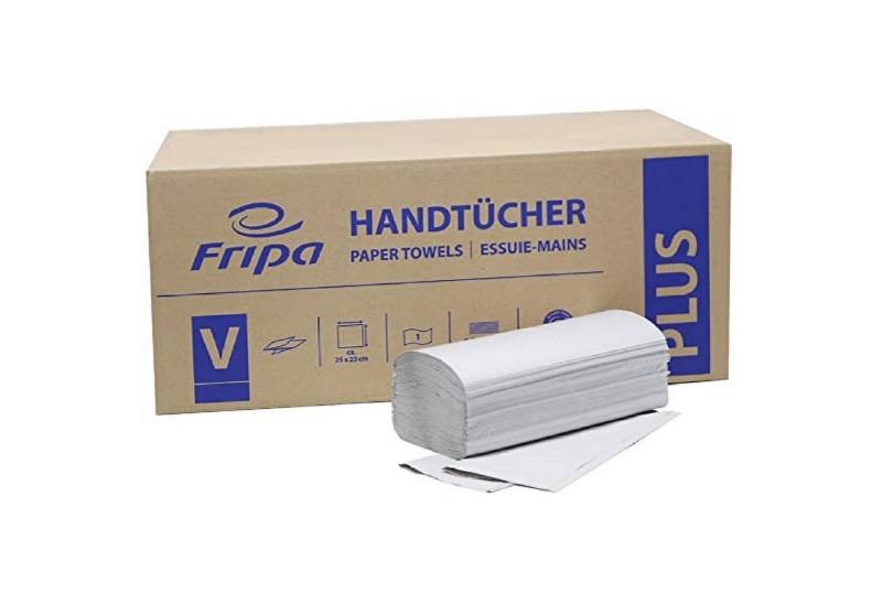 Fripa Papierhandtuch Papierhandtücher 1-lagig 25x23cm V-Falz natur von Fripa
