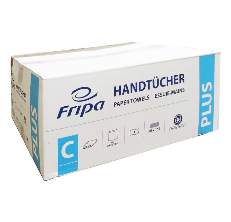 Fripa Papierhandtuch Papierhandtücher 1-lagig C-Falz 25 x 33cm natur von Fripa