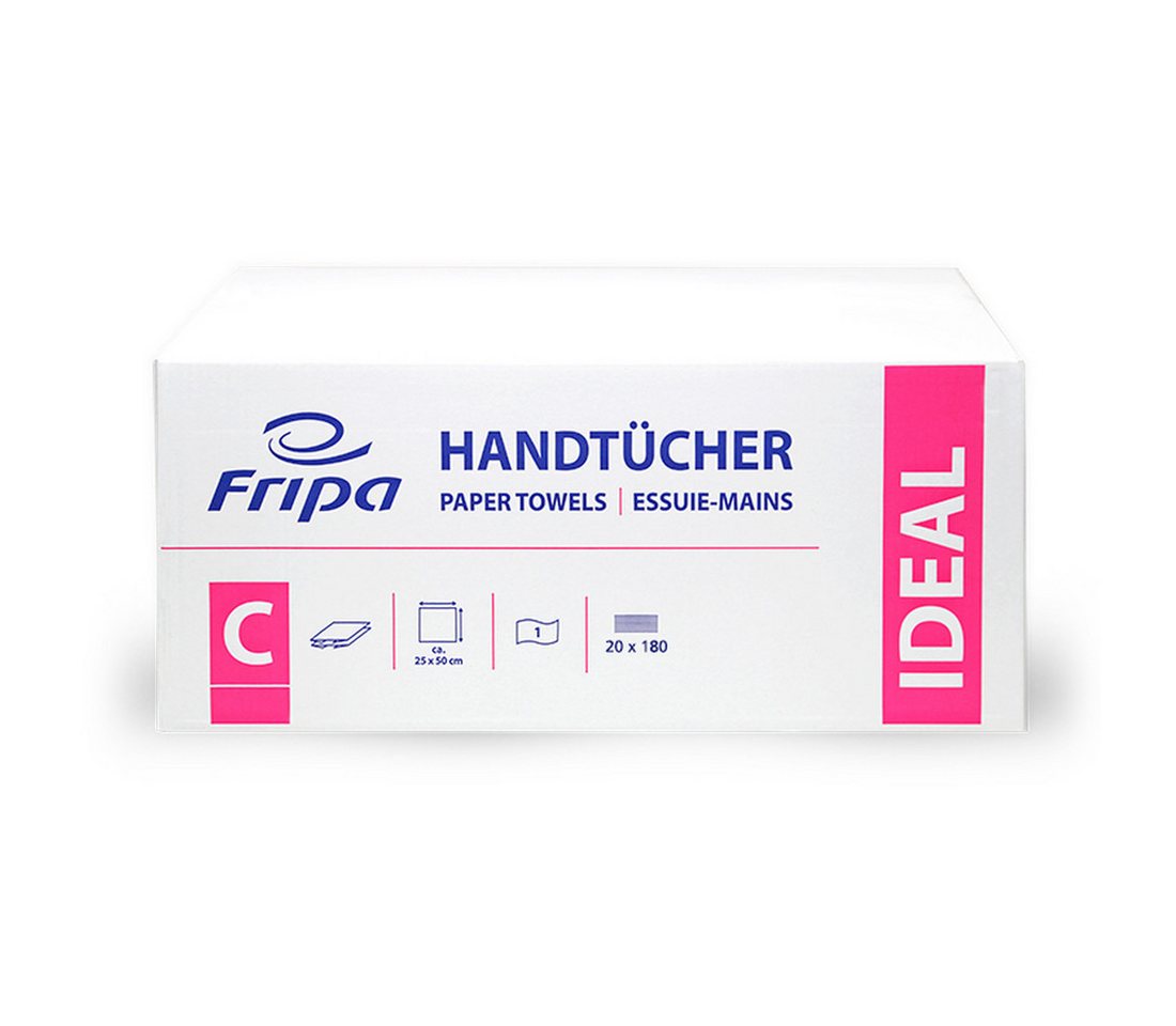 Fripa Papierhandtuch Papierhandtücher 1-lagig C-Falz hochweiß IDEAL Fripa Papierhandtuch Papierhandtücher 1-lagig C-Falz hochweiß IDEAL von Fripa