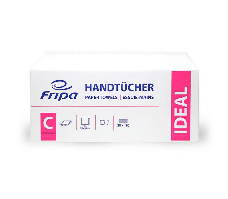 Fripa Papierhandtuch Papierhandtücher 1-lagig C-Falz hochweiß IDEAL Fripa Papierhandtuch Papierhandtücher 1-lagig C-Falz hochweiß IDEAL von Fripa