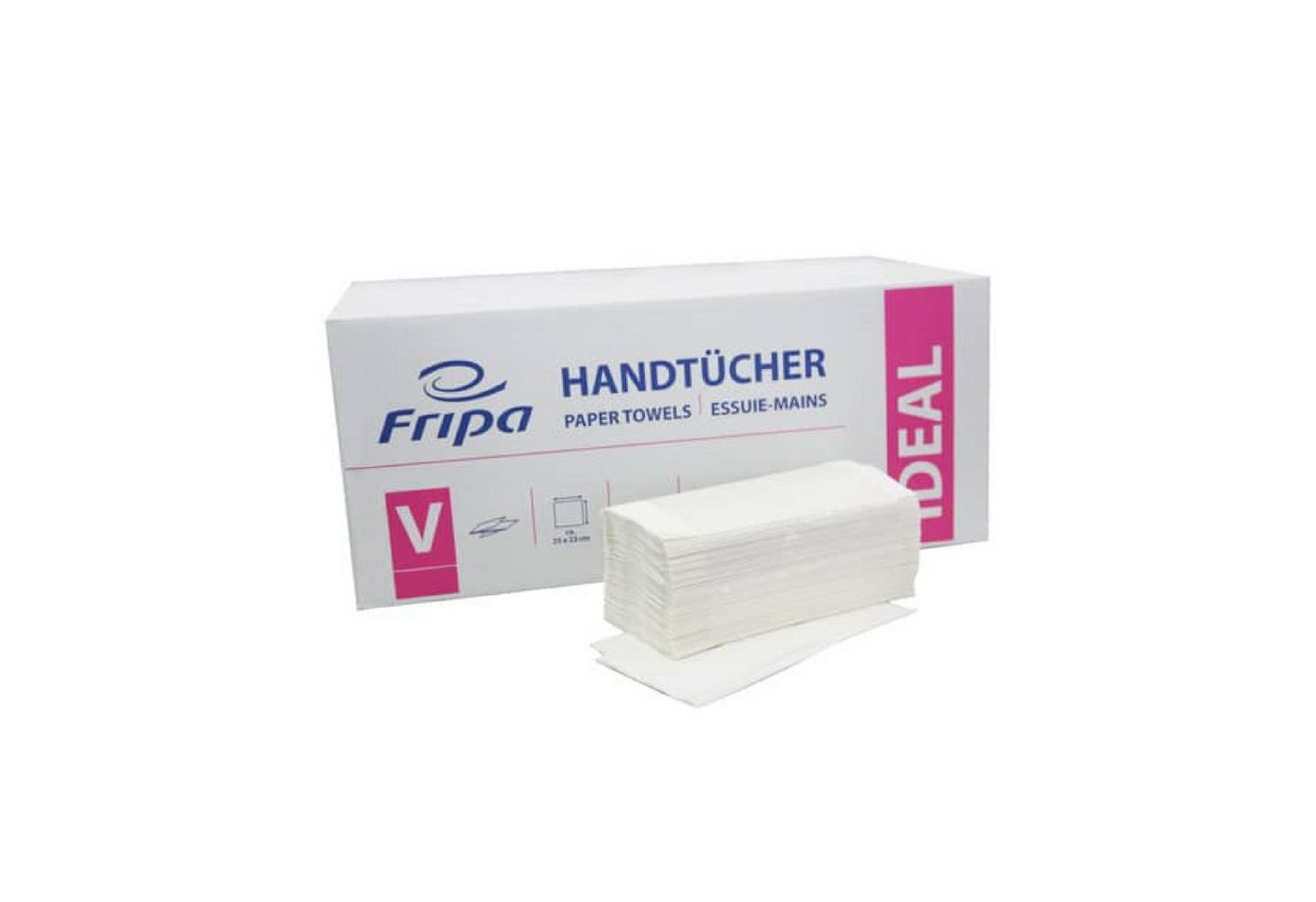 Fripa Papierhandtuch Papierhandtücher 1-lagig V-Falz 25 x 23cm hochweiß von Fripa
