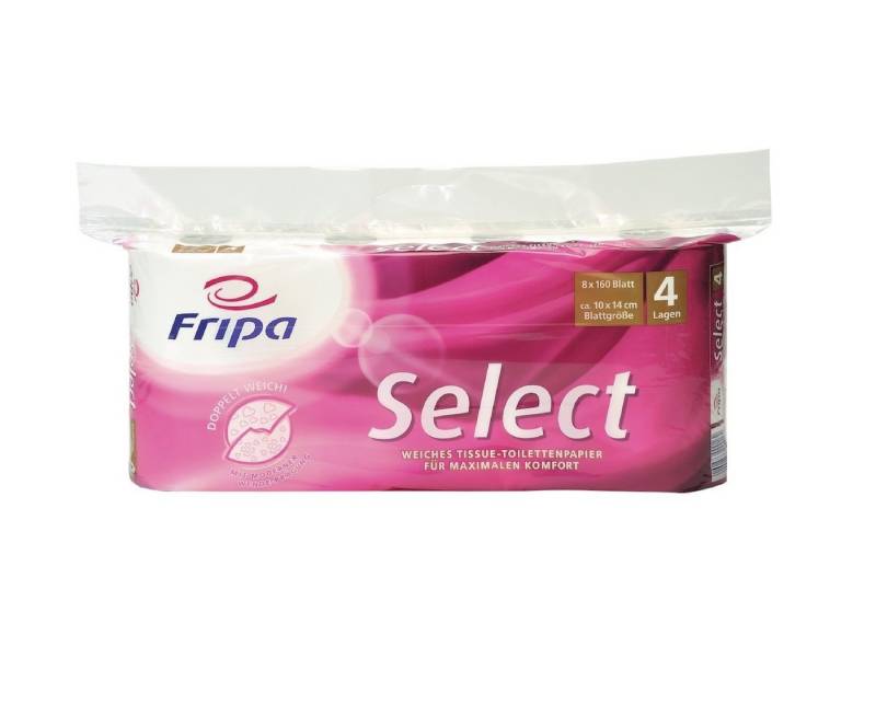 Fripa Toilettenpapier Toilettenpapier SELECT 4-lagig Großpackung 48 Rollen von Fripa