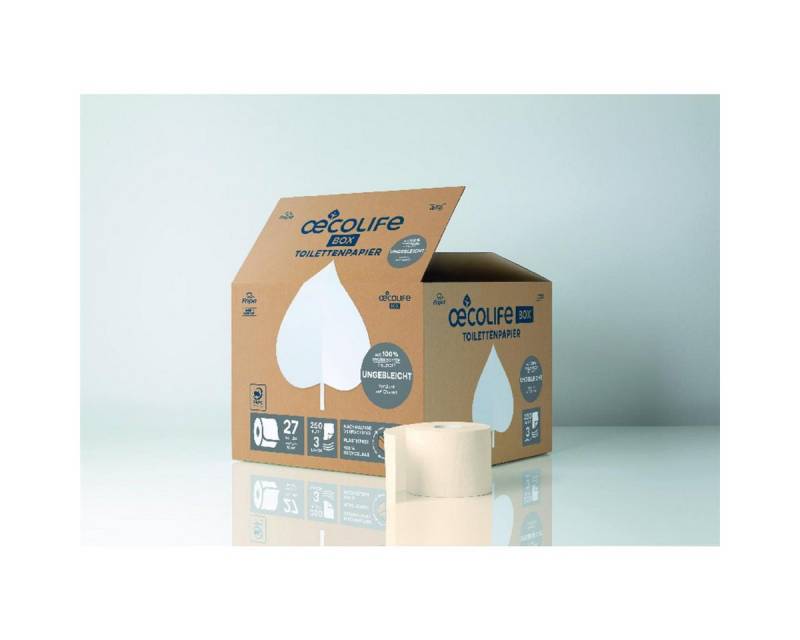 Fripa Toilettenpapier oecolife Toilettenpapier Ungebleicht 1602701 3lg 250Bl 27St von Fripa