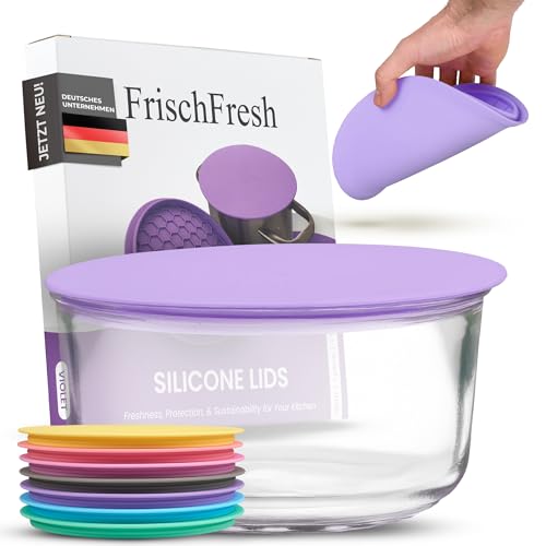 FRISCHFRESH®- Deckel | Frischhaltedeckel für Töpfe, Schüsseln, Pfannen | ⌀16cm Violett | Luft- und Lichtdicht [platzsparend] lange Haltbarkeit | Lebensmittelschutz, Untersetzer | Kochen, Camping, Büro von FrischFresh