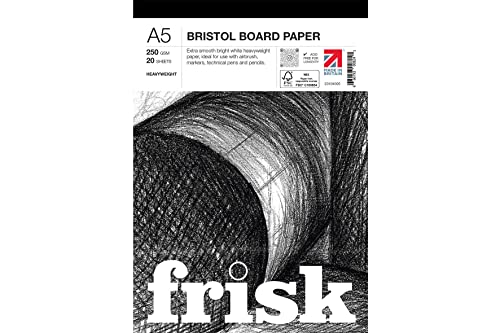 Frisk Bristolkarton, 250 g/m², A5, 20er-Jahre, Weiß von Frisk