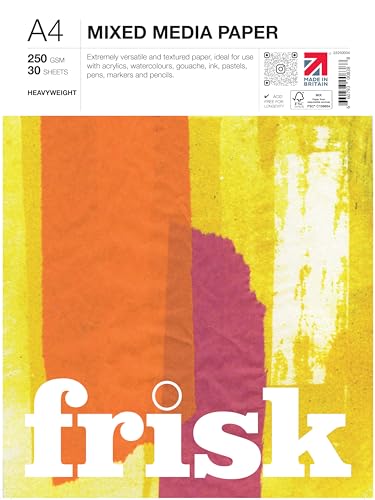 Frisk 23250004 Mixed Media Papierblock A4, Papier, weiß von Frisk