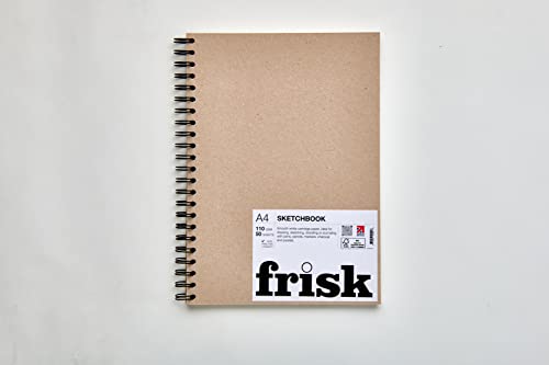 Frisk Spiral-Kartuschenbuch, 110 g/m², 50er Jahre, A4, Papier, Weiß, 30 x 23 x 3 cm von Frisk