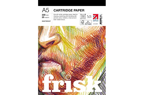 Frisk 23122265 Zeichenpapier, A5, 220 g/m², Papier, weiß von Frisk