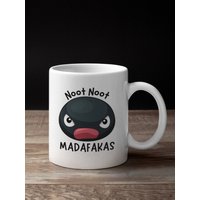 Noot Madafakas Tasse, Lustige Tasse Für Die Arbeit, Angry Penguin Rude Adult Geschenk, Bürobecher, Schreibtisch Dekor von FriskyBusinessGifts