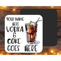 Personalisierter Wodka & Cola Getränke Untersetzer, Untersetzer Für Erwachsene, Benutzerdefinierter Name Personalisierter Scherz Geschenk Liebhaber Personalisierter Wodka & Cola Getränke Untersetzer, Untersetzer Für Erwachsene, Benutzerdefinierter Name Personalisierter Scherz Geschenk Liebhaber von FriskyBusinessGifts