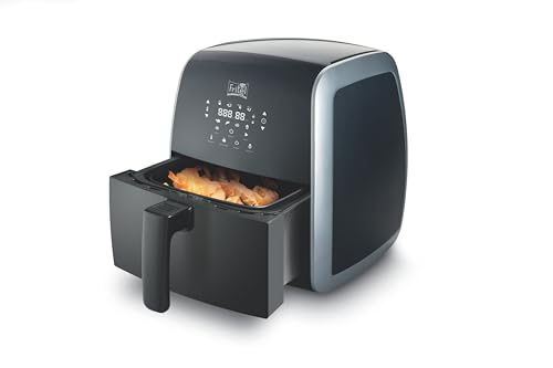 FRITEL Airfryer SnackTastic® 5804 – Heißluftfritteuse – 3,2 l – 1450 W – 8 Programme – 2 bis 5 Pers. – Digitales Touchscreen-Display – Softleder/Mattschwarz von Fritel