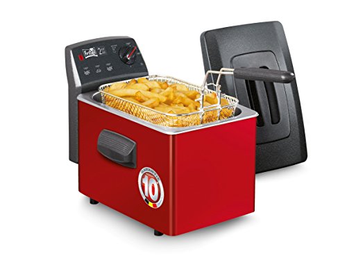 FRITEL Friteuse Turbo SF® 4153-3 l - 2200 W - Antistoffdeckel - 2 bis 4 Pers. - Öl + Fett - Rot von Fritel