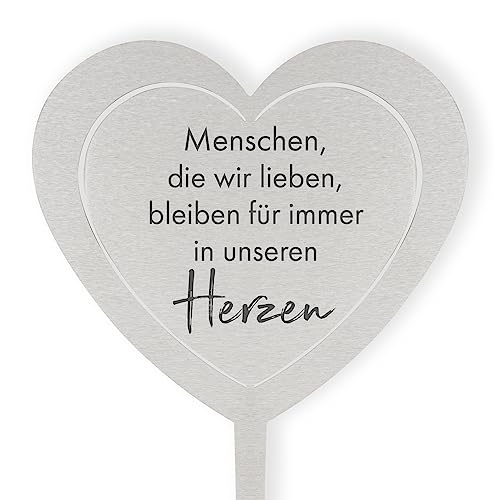 DOLORINO Grabstecker Herz 'Menschen, die wir lieben', Grabschmuck, eine wetterfeste Erinnerung aus Edelstahl, eine wetterfeste Erinnerung von Fritz Cox