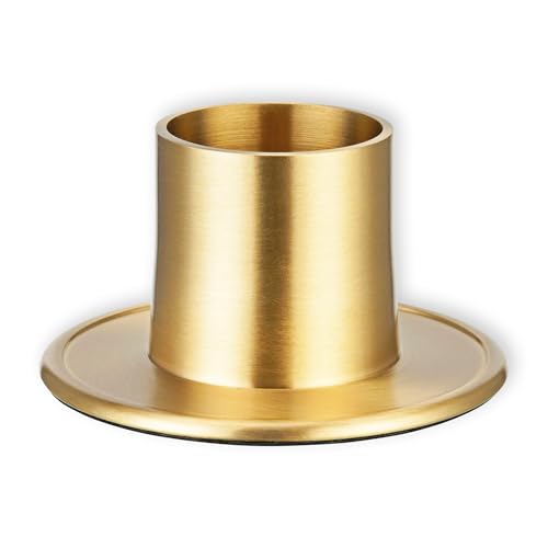 FRITZ COX Kerzenständer Gold aus Messing 'Memento' für 4 cm Kerzen | edeles Design | Kerzeständer in Gold für Ihre Tischdeko | ideal für Kommunionkerzen und Taufkerzen von Fritz Cox