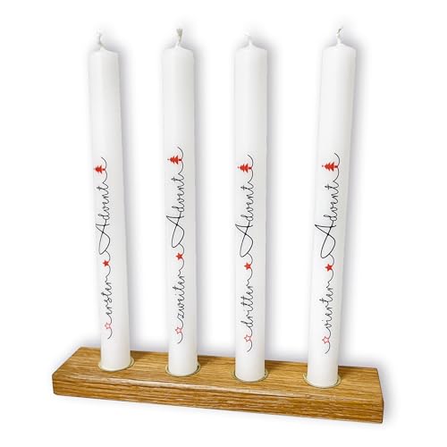 FRITZ COX Weihnachtskerze "Advent" mit Kerzenständer | optimal für einen Adventskranz | 4 Stabkerzen mit weihnachtlichem Aufdruck | Inhalt: 4 Stück inkl. Kerzenhalter FRITZ COX Weihnachtskerze "Advent" mit Kerzenständer | optimal für einen Adventskranz | 4 Stabkerzen mit weihnachtlichem Aufdruck | Inhalt: 4 Stück inkl. Kerzenhalter von Fritz Cox