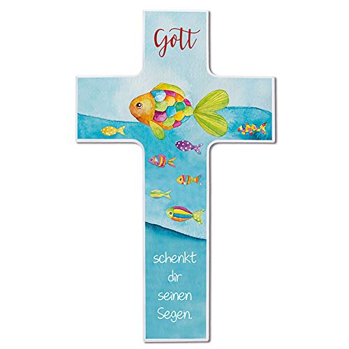 Fritz COX® - Kinderkreuz - 'Gott schenkt Dir seinen Segen' 20cm - Holz-Kreuz für Zuhause mit schönem Kinder-Segen von Fritz Cox