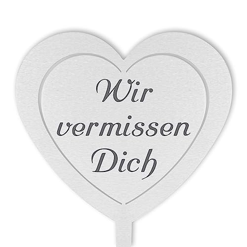 DOLORINO Grabstecker 'Wir vermissen Dich', Grabschmuck, eine wetterfeste Erinnerung aus Edelstahl, eine wetterfeste Erinnerung aus Edelstahl von Fritz Cox