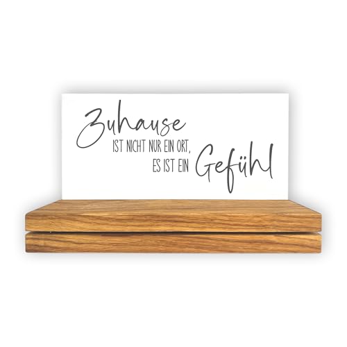 Fritz Cox Schlüsselbrett Eiche massiv mit Spruch – Magnetisch, mit Fräsungen & Wandaufhängung – Inkl. Deko-Tafel – 30x10 cm – Handarbeit aus Deutschland (Zuhause ist...) von Fritz Cox