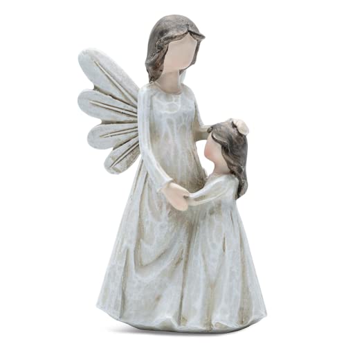 Fritz Cox Schutzengel | My.Angel.Art Schutzengel mit Kind| Engel mit Kind | kleine Engel Skulptur (Schutzengel Mädchen) von Fritz Cox