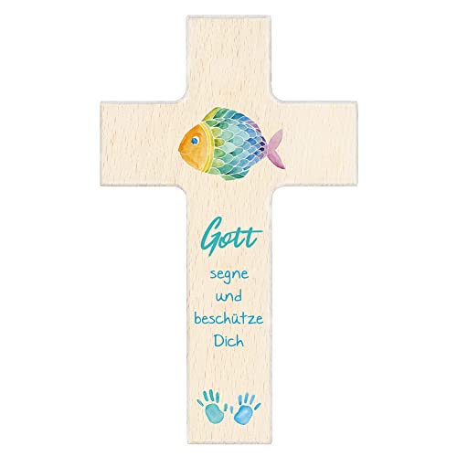 Kinderkreuz 'Gott segne & beschütze Dich' 15cm natürlich von Fritz Cox® von Fritz Cox