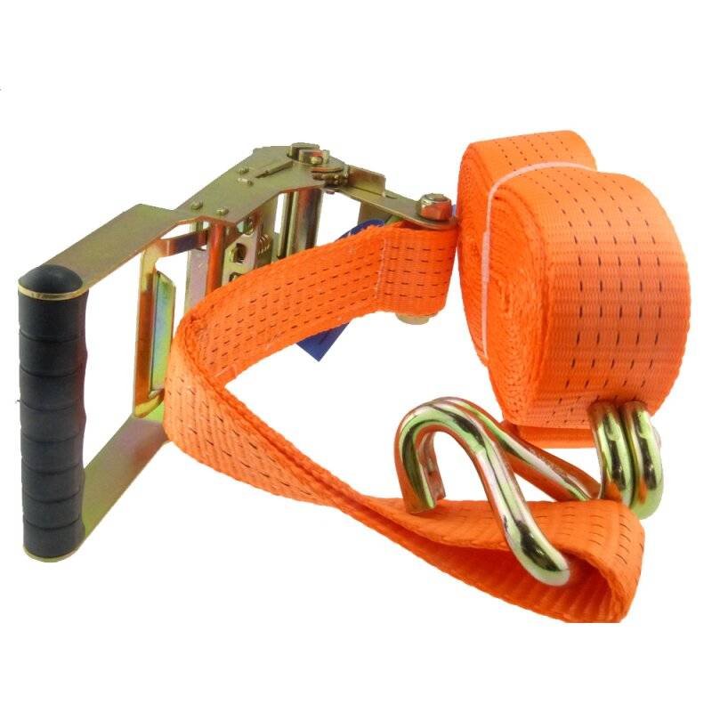 Zurrgurt mit ERGO-Langhebelratsche Spitzhaken 5000 kg 2500 daN 2-tlg. 50 mm x 8 m orange von Fritz Göbel GmbH & Co. KG