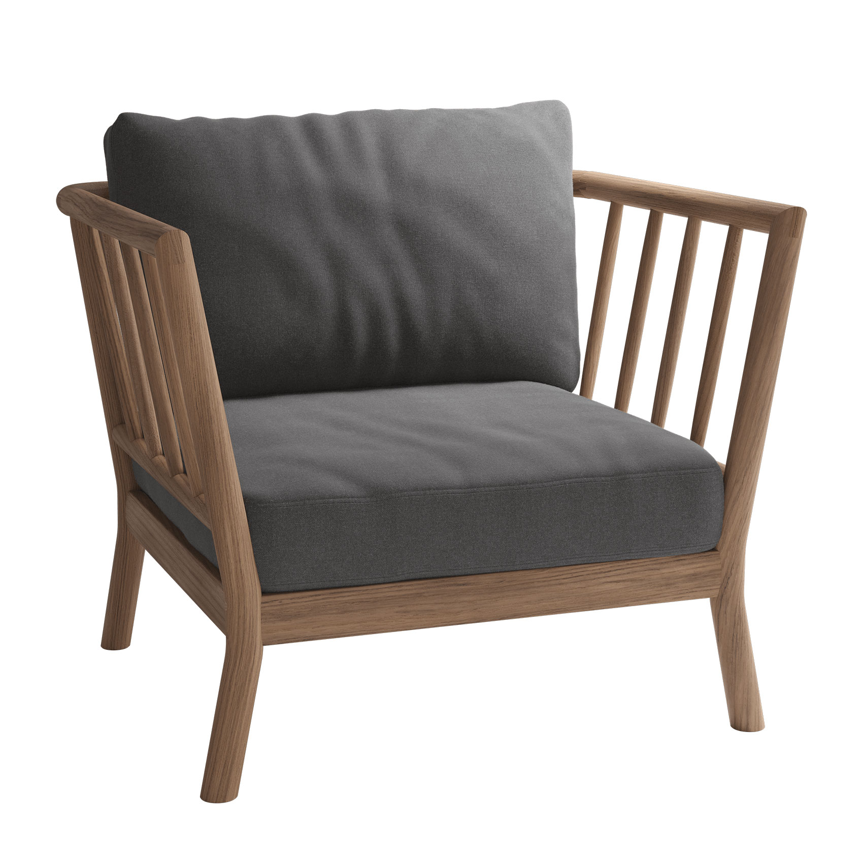 Fritz Hansen - Skagerak - Skagerak Tradition Outdoor Lounge Sessel - kohle/Tuva Textil Agora Panama (100% Polyacryl)/BxHxT 90,5x82x78,5cm von Fritz Hansen - Skagerak