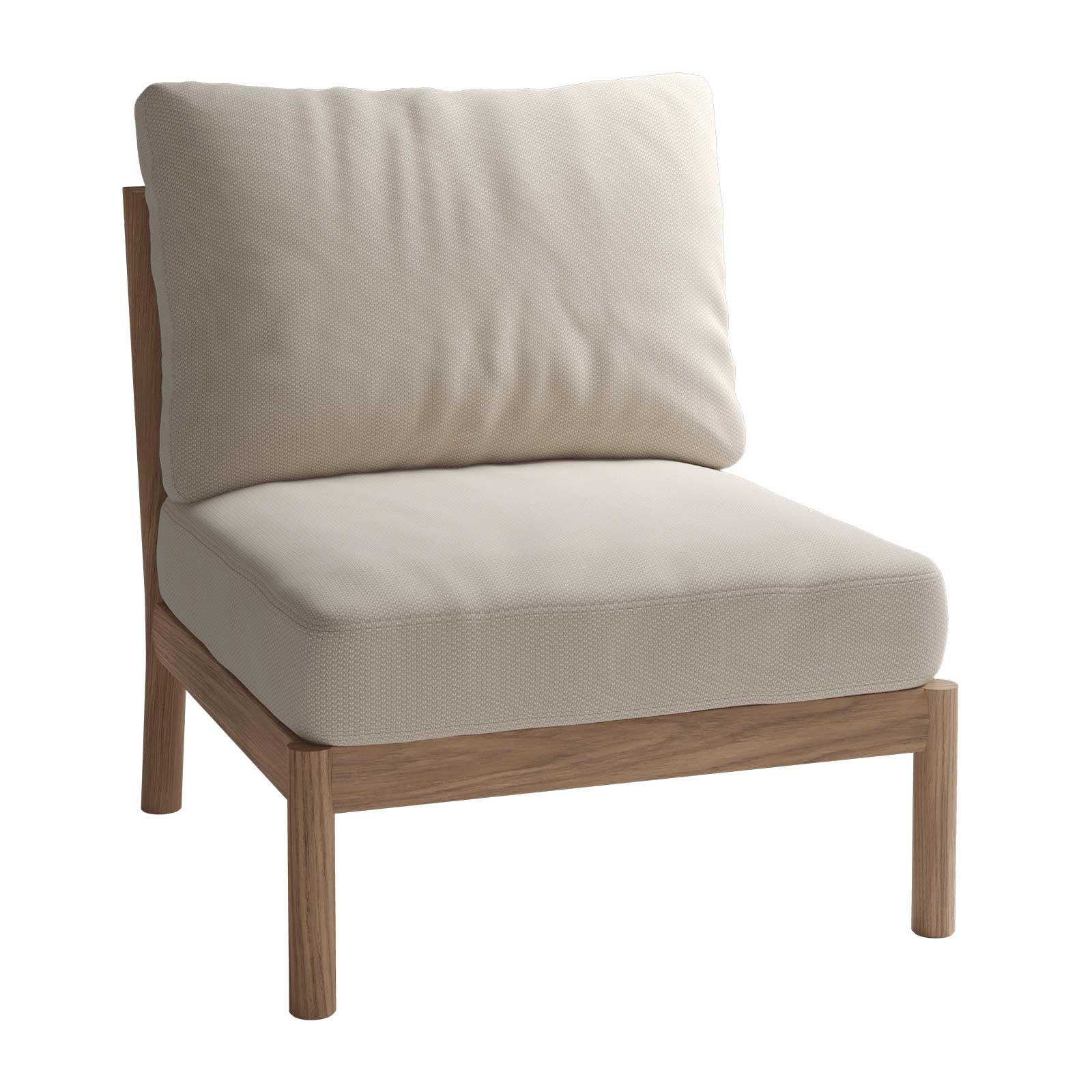 Fritz Hansen - Skagerak - Skagerak Tradition Outdoor Sofa Mittelmodul - heller sand/Sunbrella Lopi Antique (100% Polyacryl)/BxHxT 70x82x78,5cm von Fritz Hansen - Skagerak