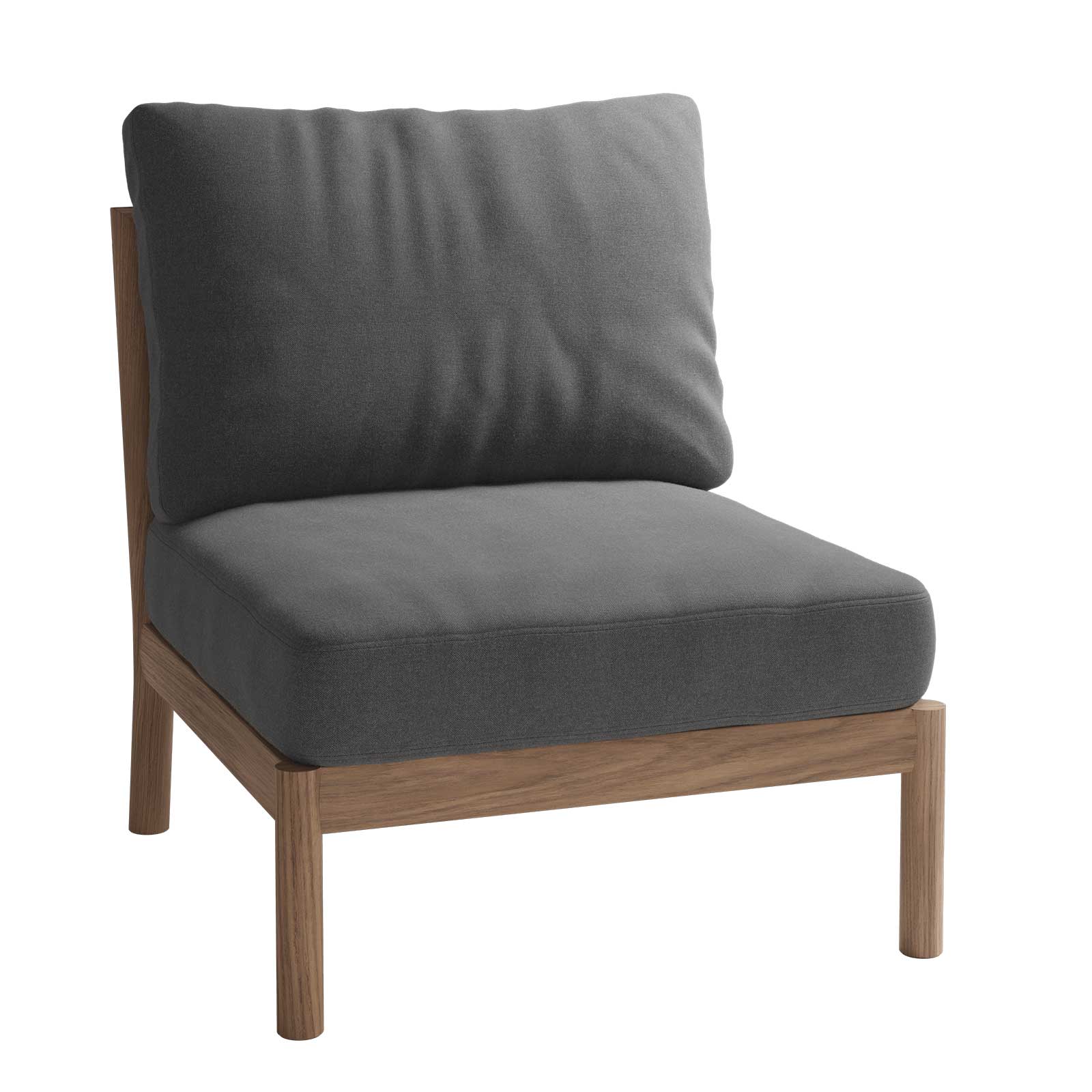 Fritz Hansen - Skagerak - Skagerak Tradition Outdoor Sofa Mittelmodul - kohle/Tuva Textil Agora Panama (100% Polyacryl)/BxHxT 70x82x78,5cm von Fritz Hansen - Skagerak