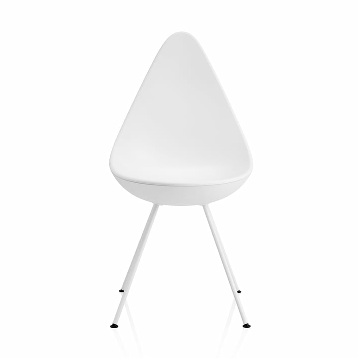 B-Ware Fritz Hansen Drop Stuhl Küchenstuhl Esszimmerstuhl Essstuhl Wohnzimmerstuhl Weiß von Fritz Hansen