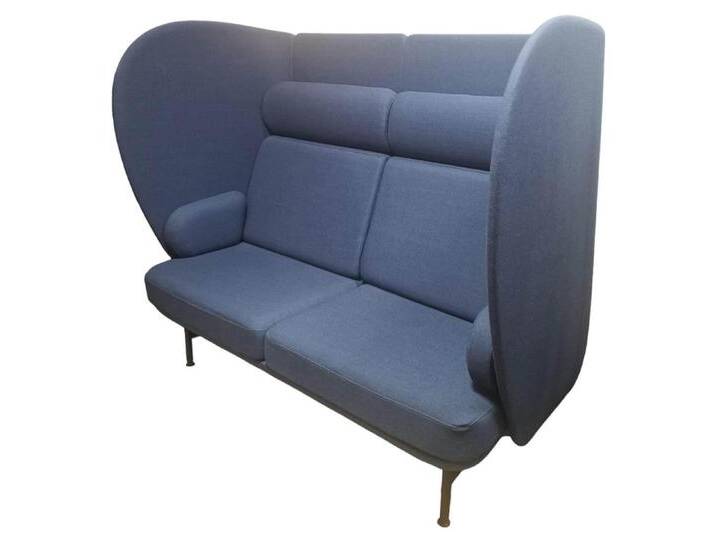 Fritz Hansen 2-Sitzer Plenum Zweisitzer Sofa Stoff Capture 6001 Blau Gestell Anthrazit, blau von Fritz-Hansen